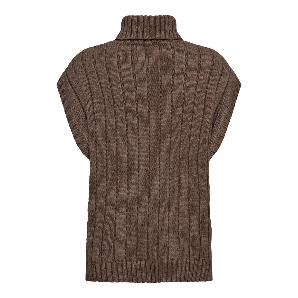 Co´Couture Rowcc Oversize Cable Knit Vest Walnut