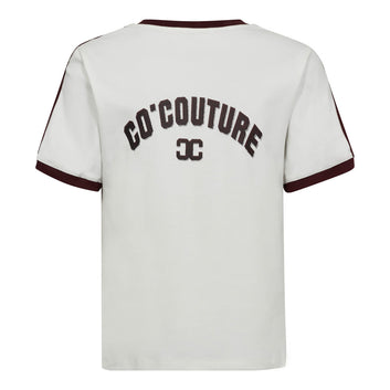 Co´Couture W Edge CC Stripe V-Tee Offwhite Winered