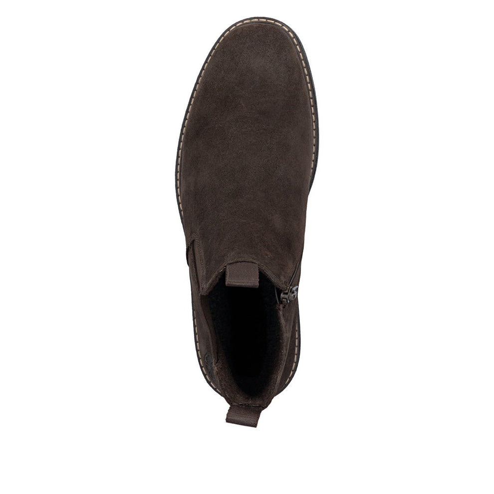 Rieker M Suede Leather Ankle Boot Zip Brown - 33180-28