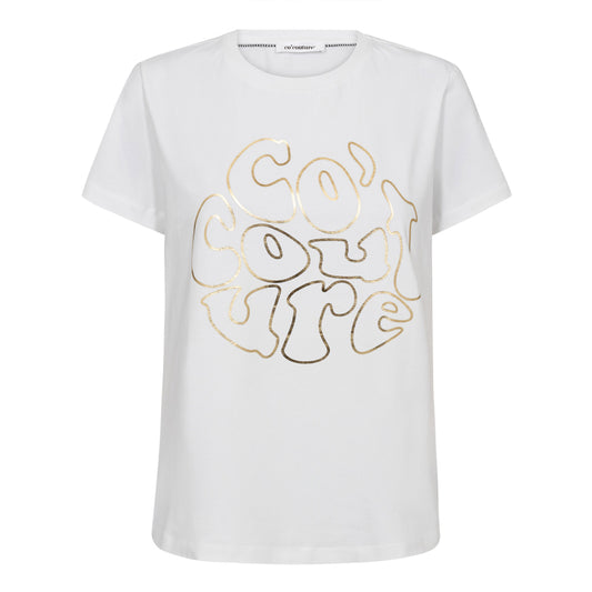 Co´Couture Co'Couturecc Foil Tee White-Gold