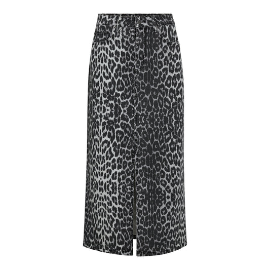 Co'couture W Leo Denim Slit Skirt Dark Grey