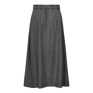 Co´Couture Anyacc Denim Pleat Skirt Mid Grey
