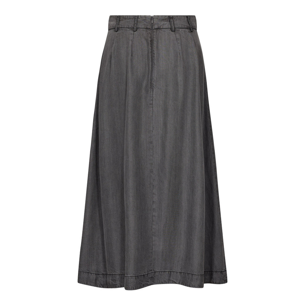 Co´Couture Anyacc Denim Pleat Skirt Mid Grey
