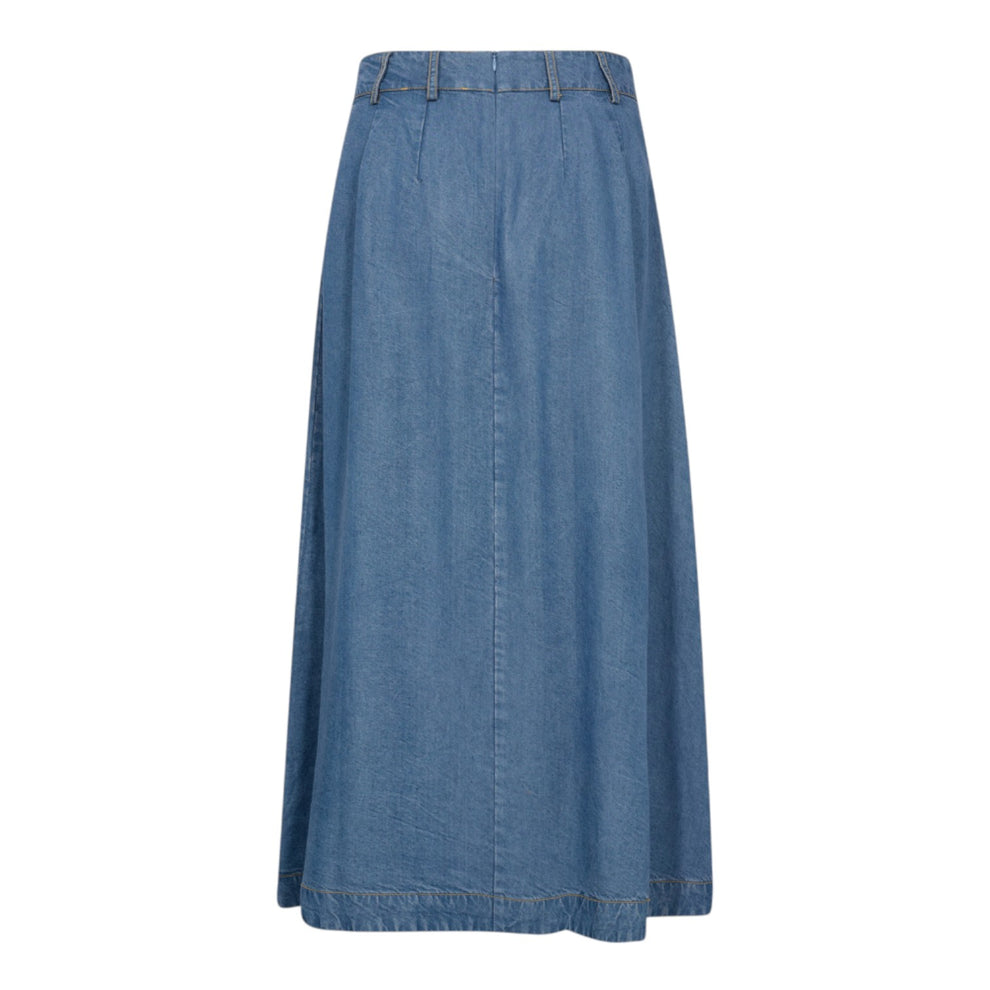 Co´Couture W Anya Denim Pleat Skirt Denim Blue
