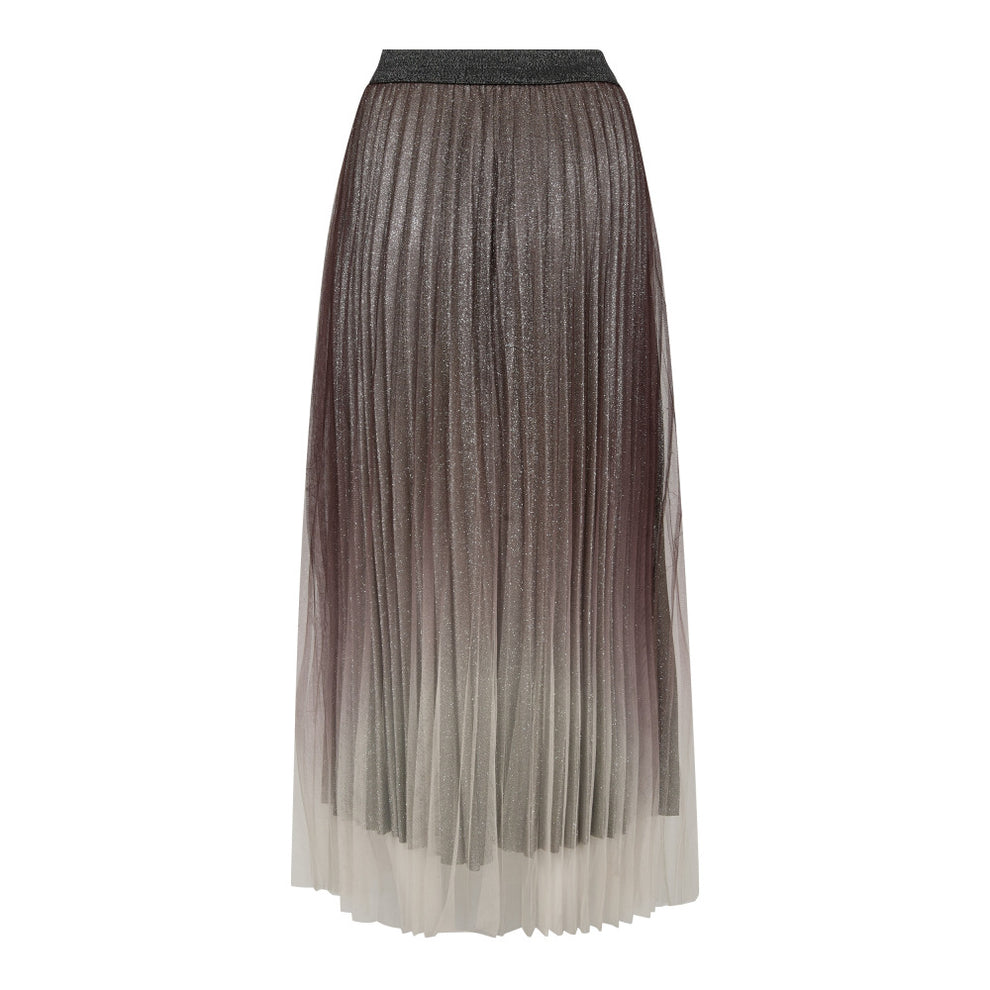 Co´Couture Glittercc Plissé Skirt Dark Brown