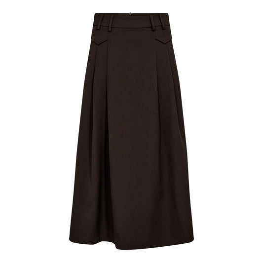 Co´Couture Lunacc Pocket Pleat Skirt Dark Brown