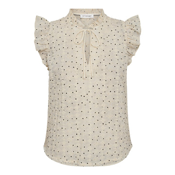 Co'couture W Evelyn Mini Dot Top Off White