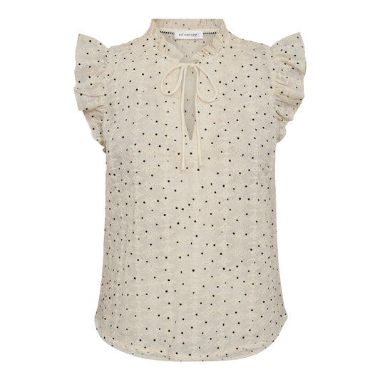 Co'couture W Evelyn Mini Dot Top Off White