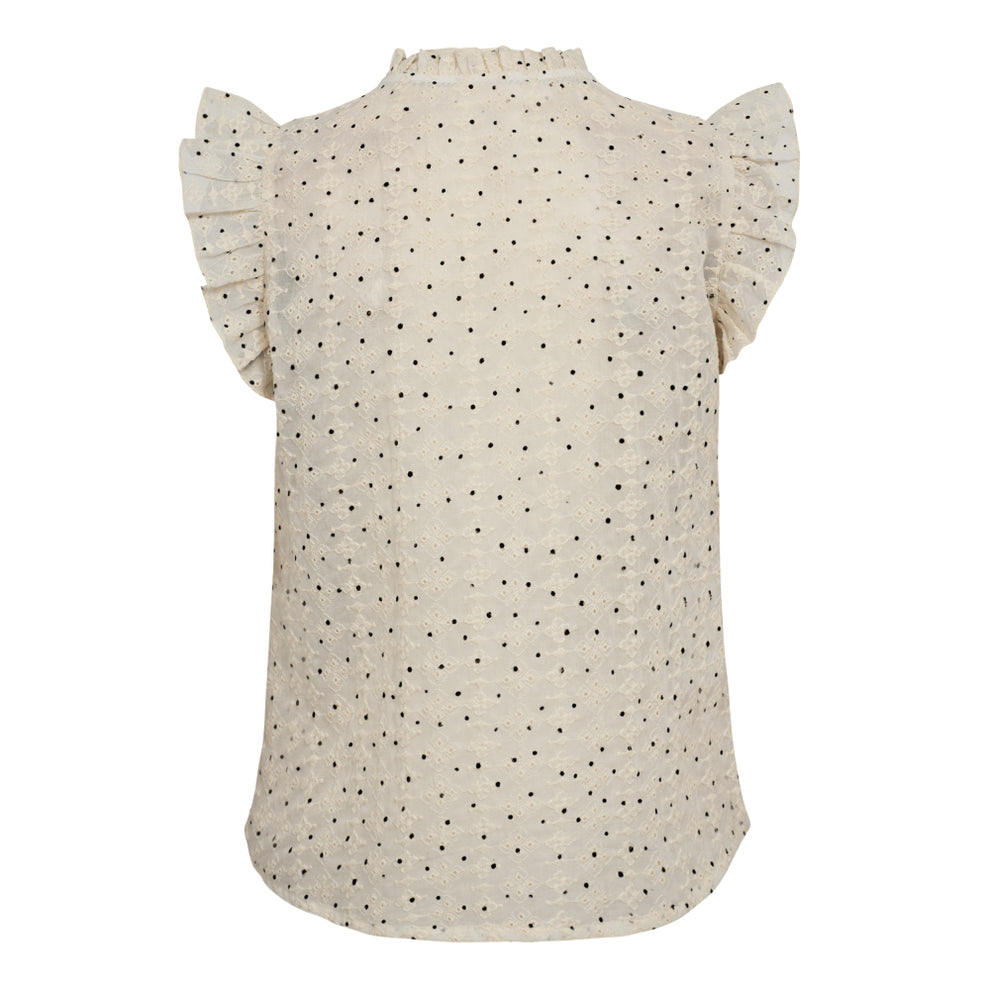 Co'couture W Evelyn Mini Dot Top Off White