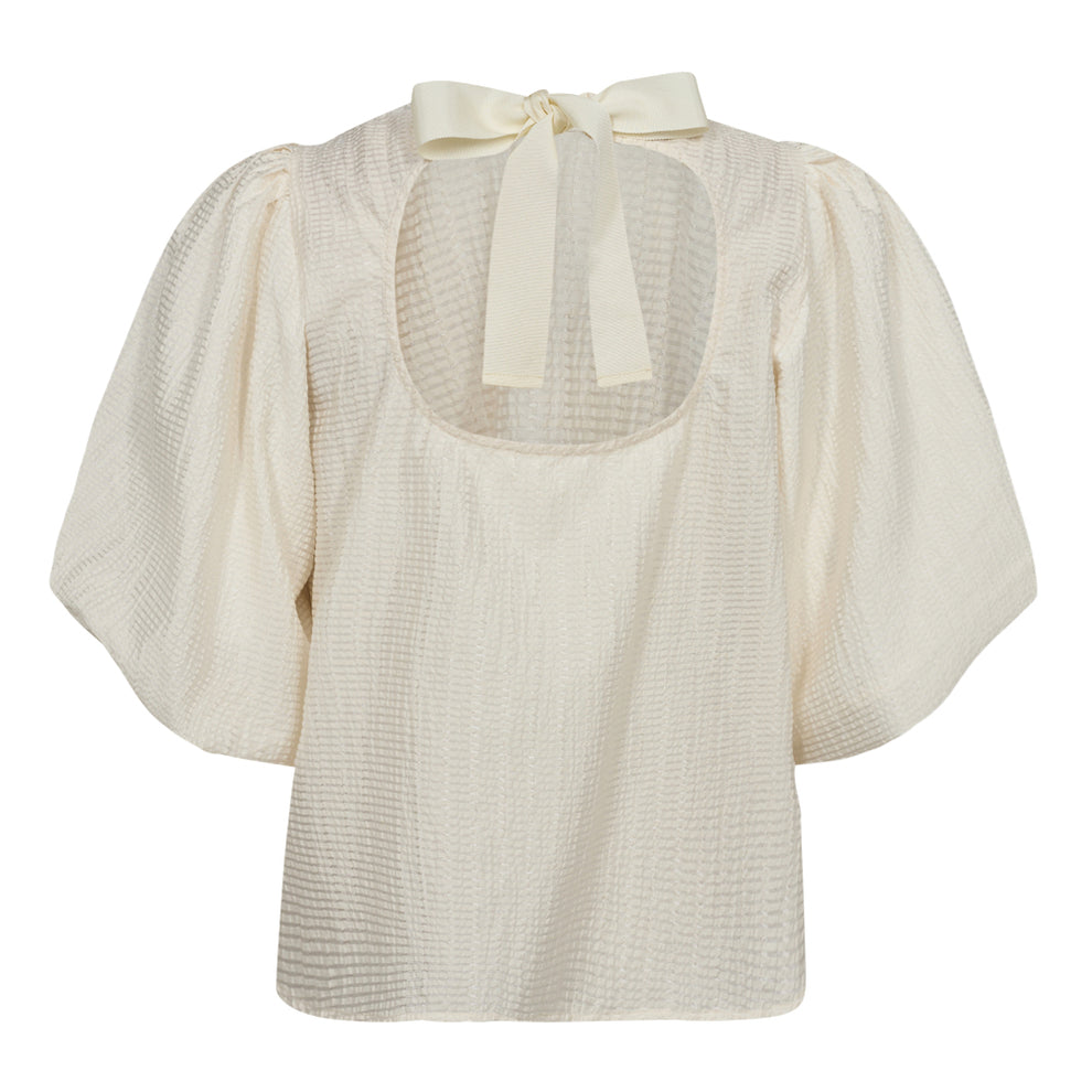 Co'couture W Cassandra Bow Blouse Off White