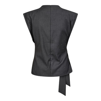 Co´Couture W Saga Pleat Top Mid Grey
