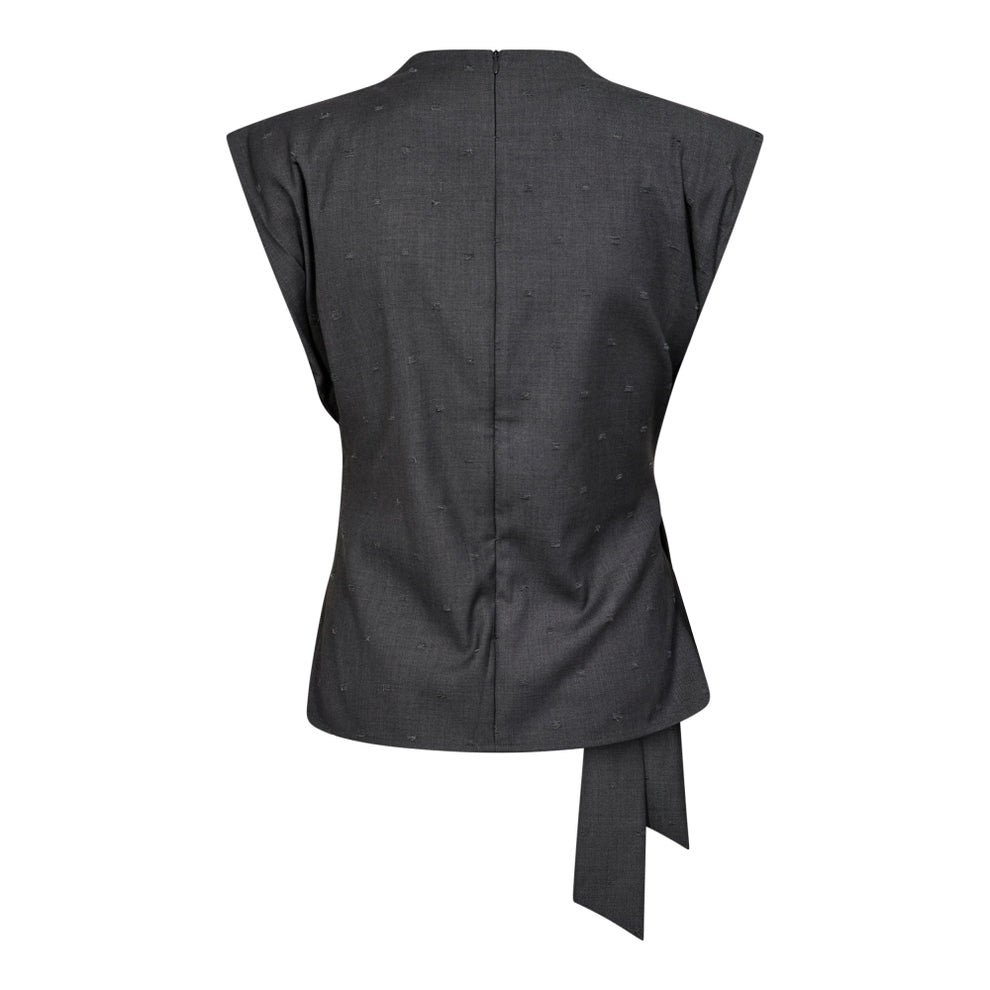 Co´Couture W Saga Pleat Top Mid Grey