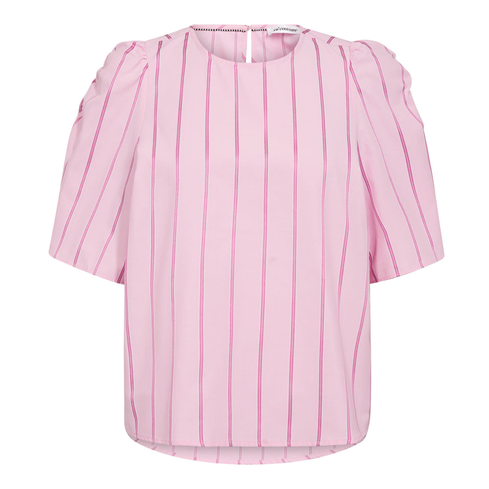 Co´Couture RosalinaCC Stripe SS Blouse Pale Pink