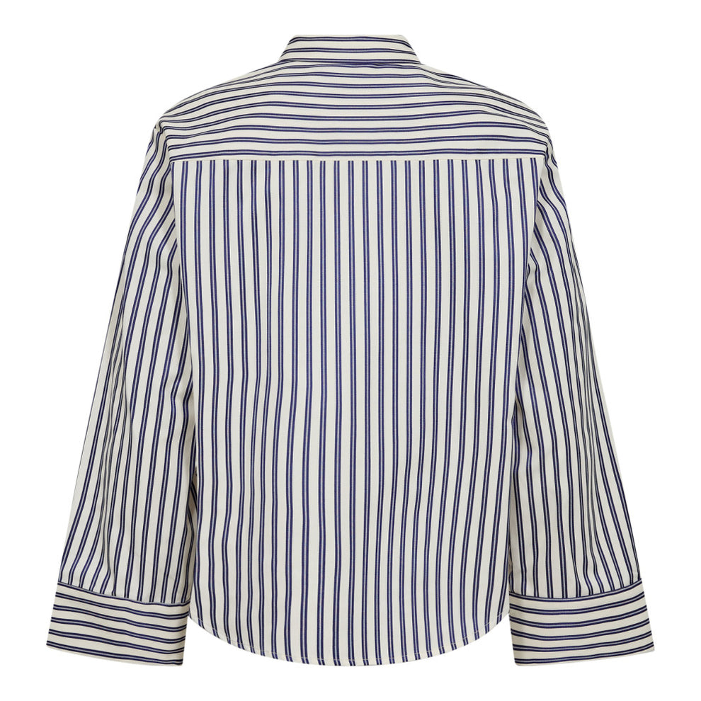 Co´Couture SamsonCC Stripe Frill Shirt Navy