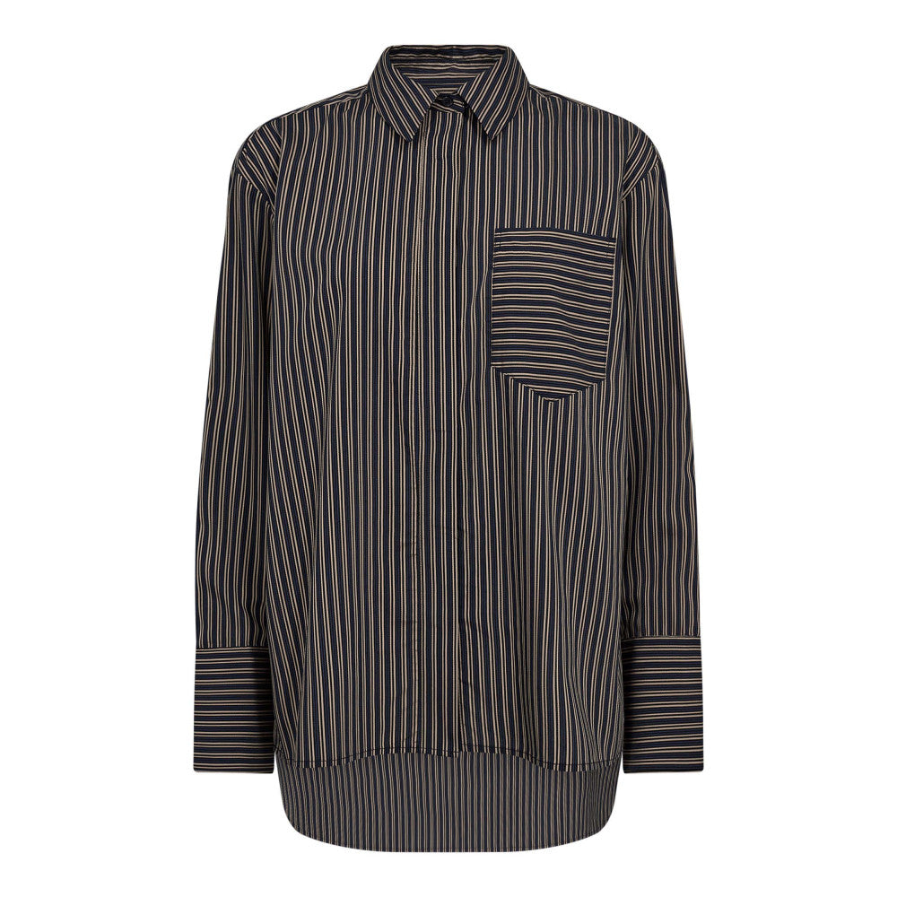 Co´Couture W Fina Stripe Shirt Black