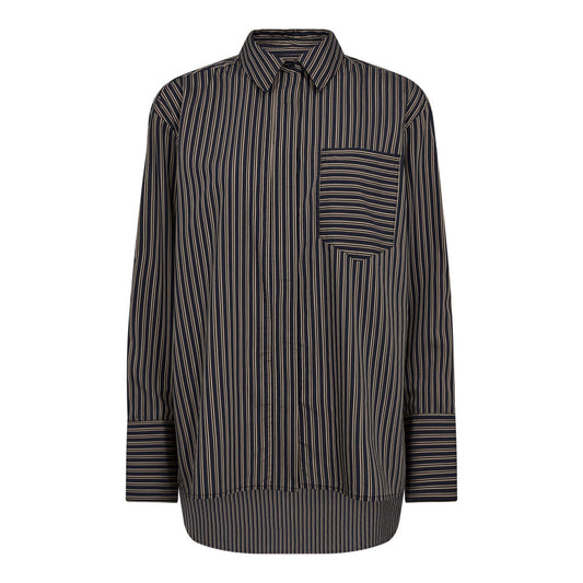 Co´Couture W Fina Stripe Shirt Black