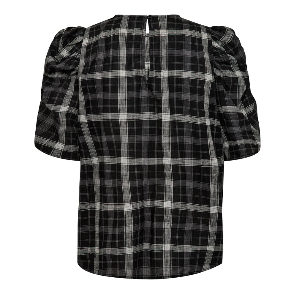 Co´Couture SallyCC Check SS Blouse Black