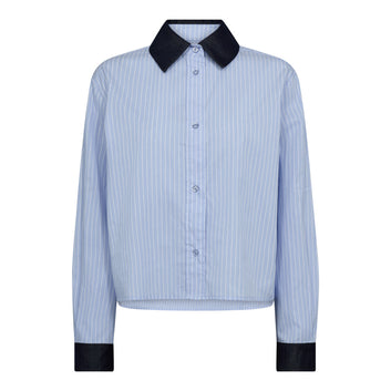 Co'Couture W Nelson Sripe Shirt Pale Blue