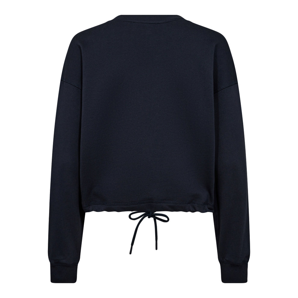 Co'Couture W CleanCC Crop Tie Sweat Navy