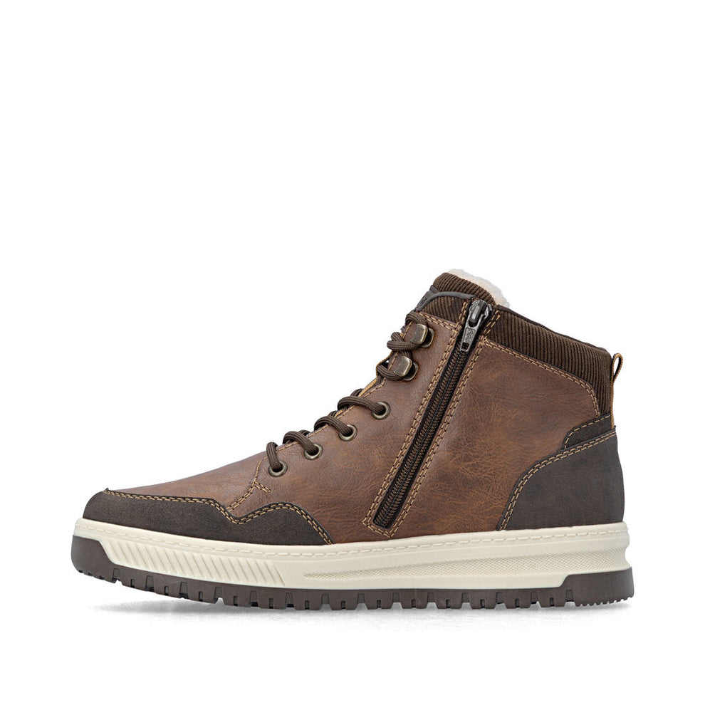 Rieker M Synthetic Lace Boot Brown - 38504-25