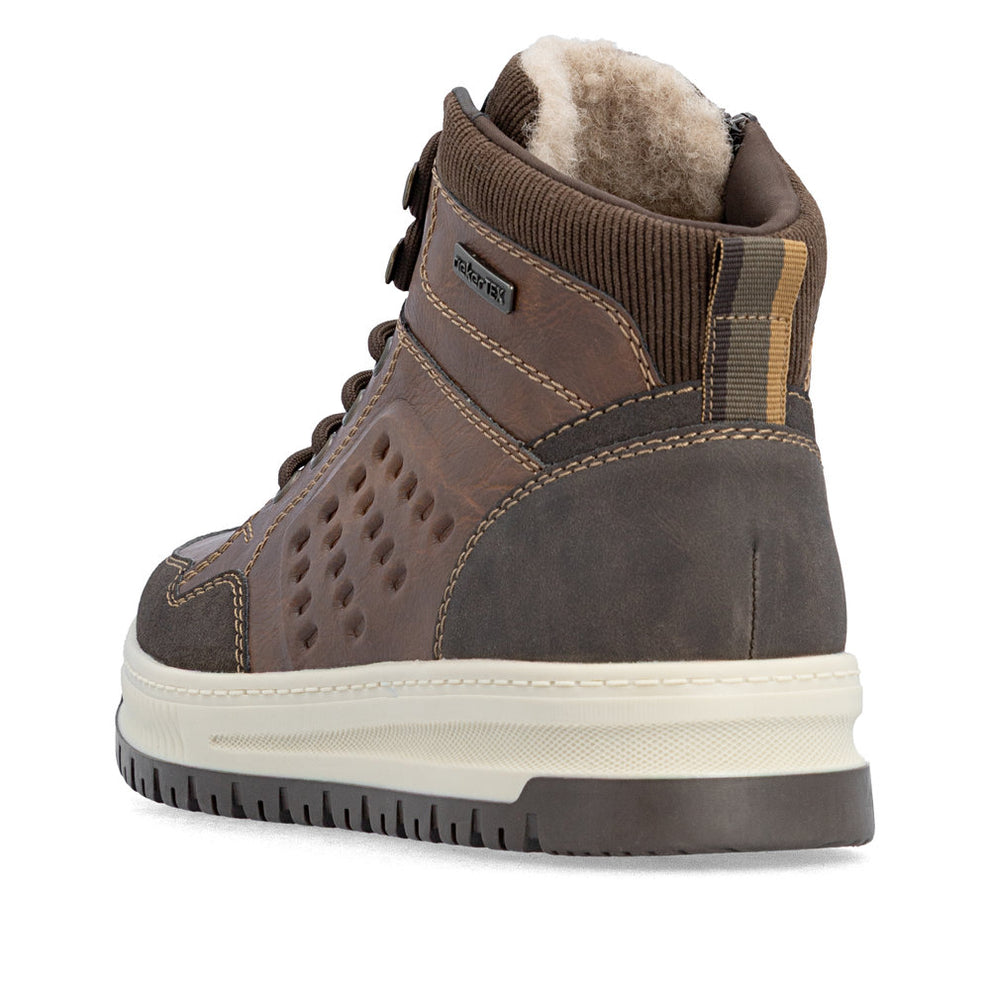 Rieker M Synthetic Lace Boot Brown - 38504-25