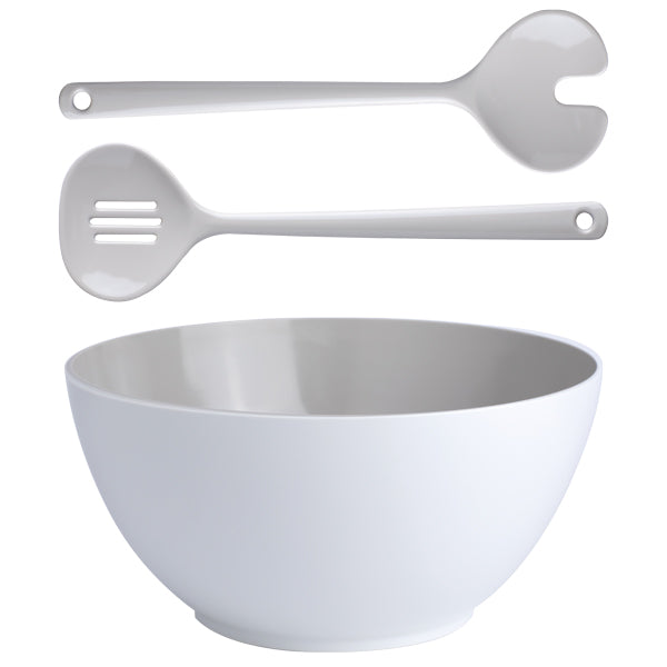 MB Harmony salatskål m/salatbestik hvid/beige