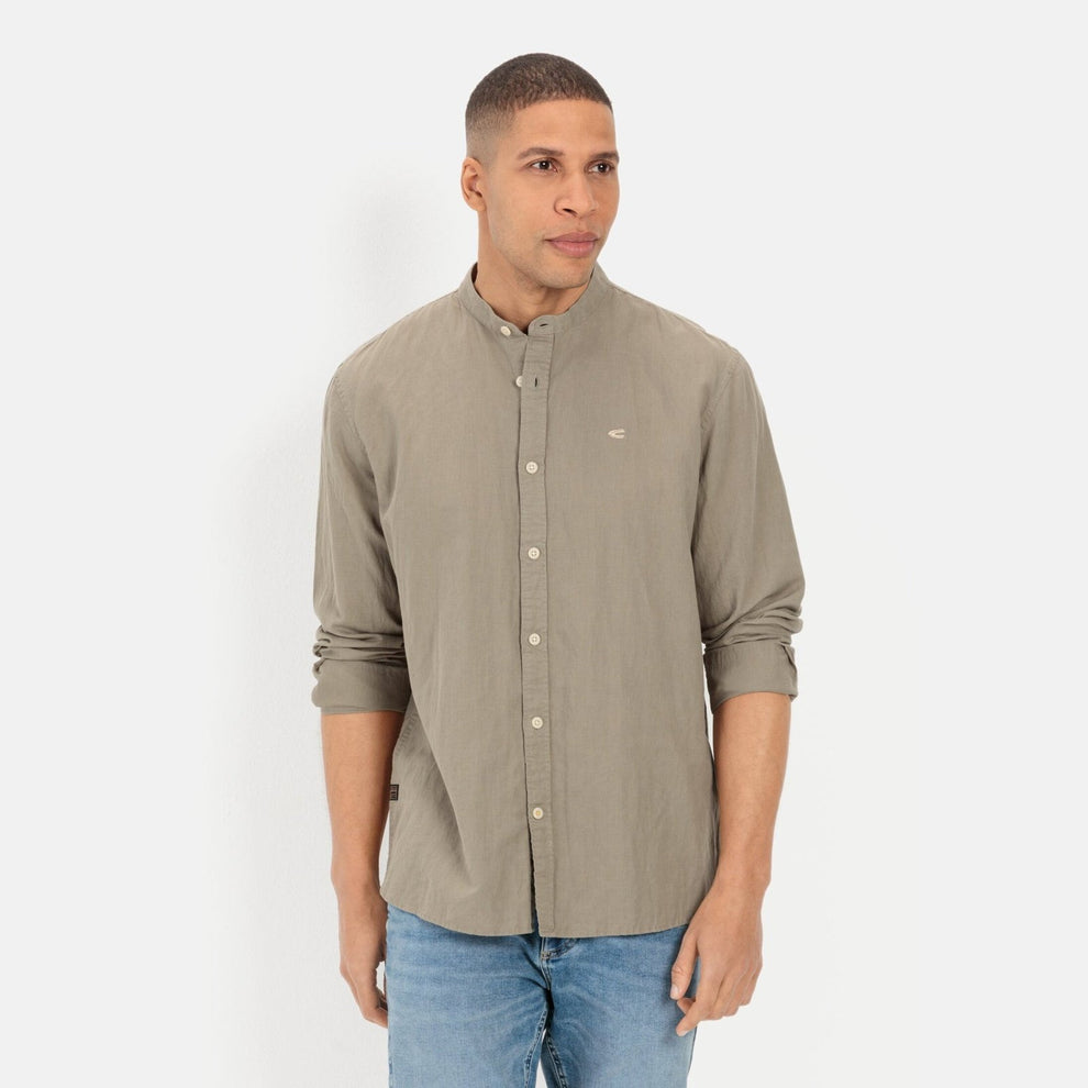 Camel Active M Langærmet Skjorte Khaki