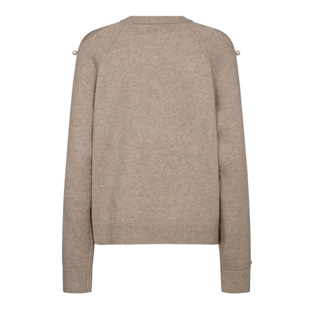 Co´Couture Rowancc Pearl Sleeve Knit Bone
