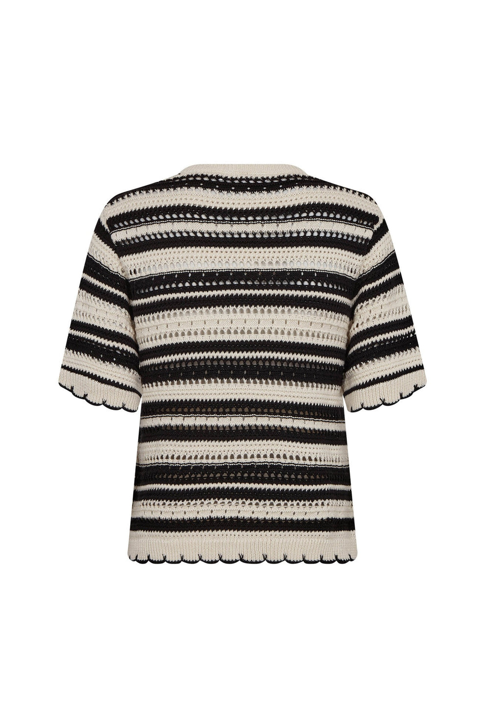 Co´Couture W Odette Stripe O-Knit Off White/ Black