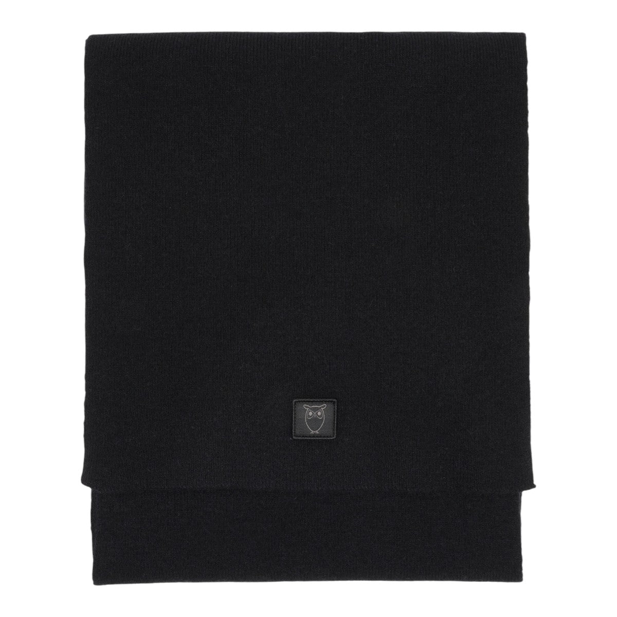 Knowledge Cotton Apparel U Lambswool Scarf Rws 1300 Black Jet