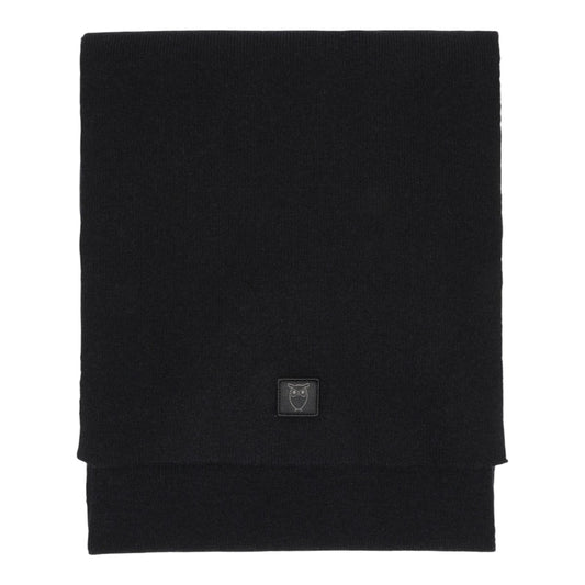 Knowledge Cotton Apparel U Lambswool Scarf Rws 1300 Black Jet