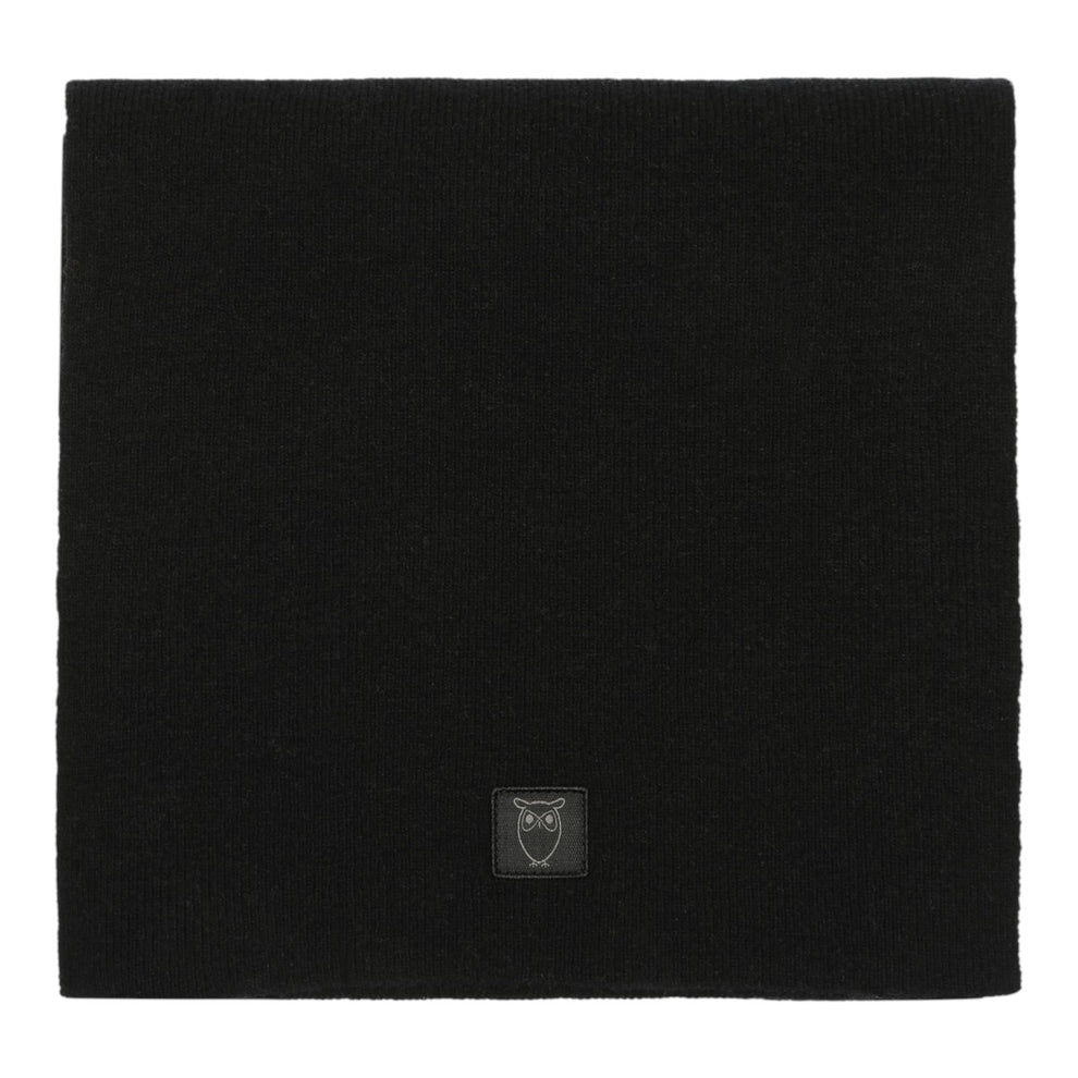 Knowledge Cotton Apparel U Lambswool Scarf Rws 1300 Black Jet