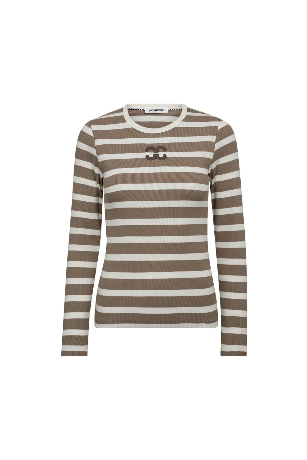 Co´Couture Grannycc Rib Emb Ls Blouse Offwhite/Walnut