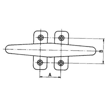 Klampe rustfri med 4 skruehuller