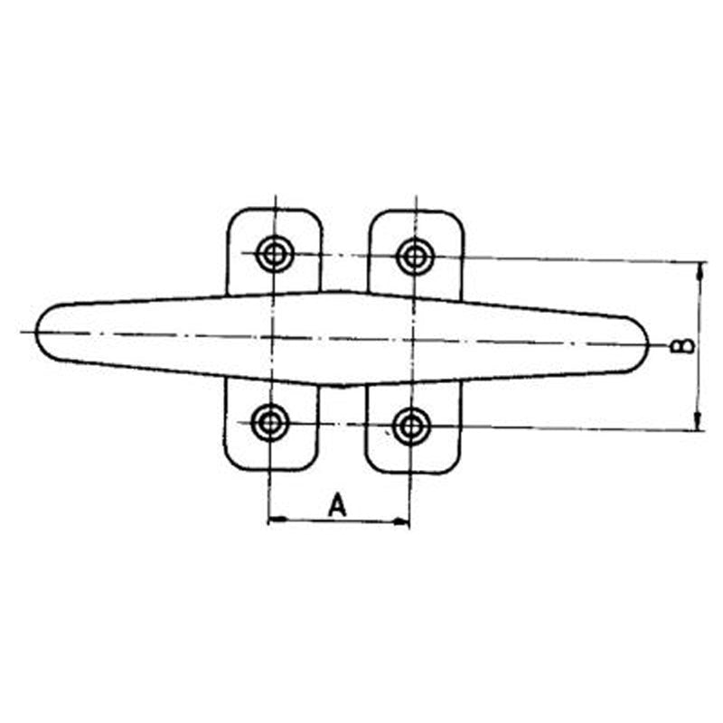Klampe rustfri med 4 skruehuller