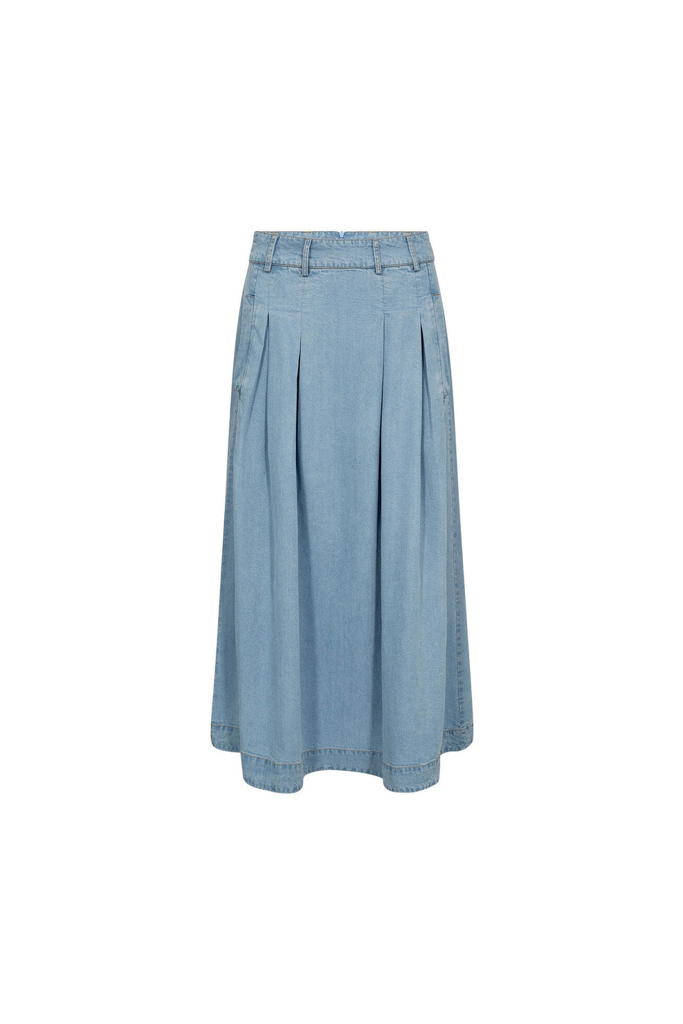Co´Couture Tillycc Anya Pleat Skirt Fade Denim