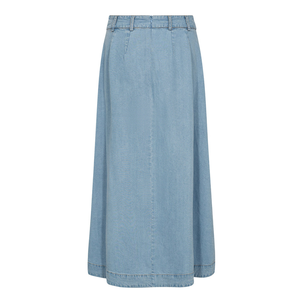 Co´Couture Tillycc Anya Pleat Skirt Fade Denim