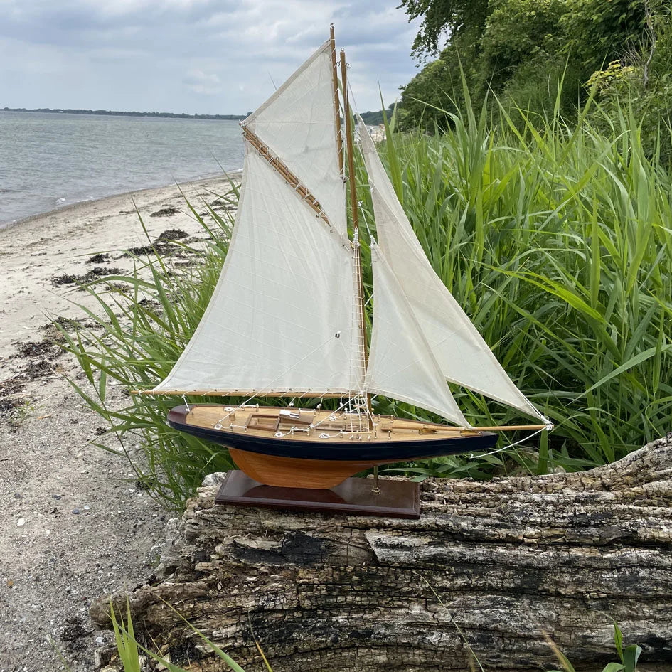 Modelskib Sejlskib Blå, 79x73x12