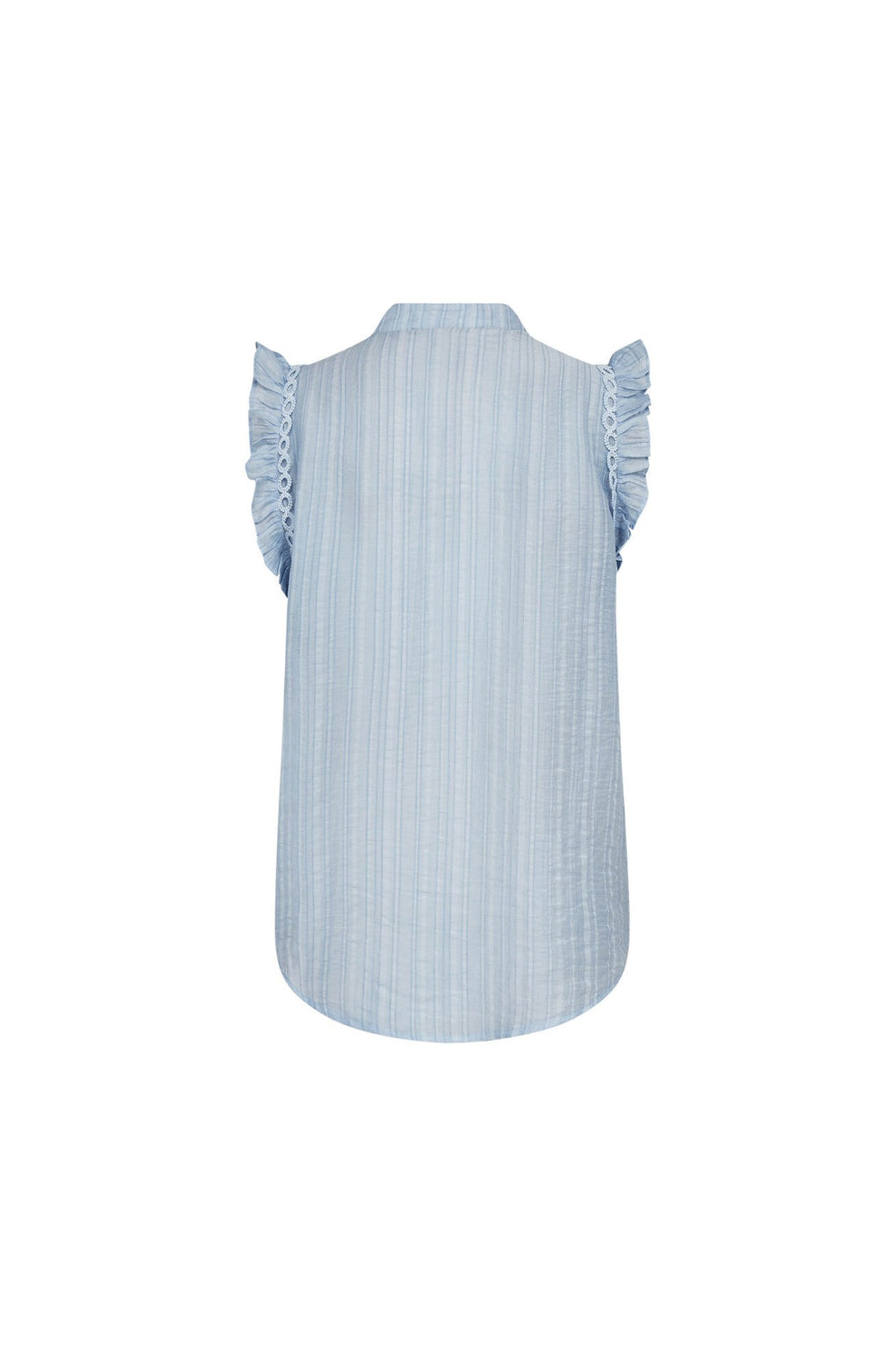 Co´Couture Reggiecc Frill Top Pale Blue