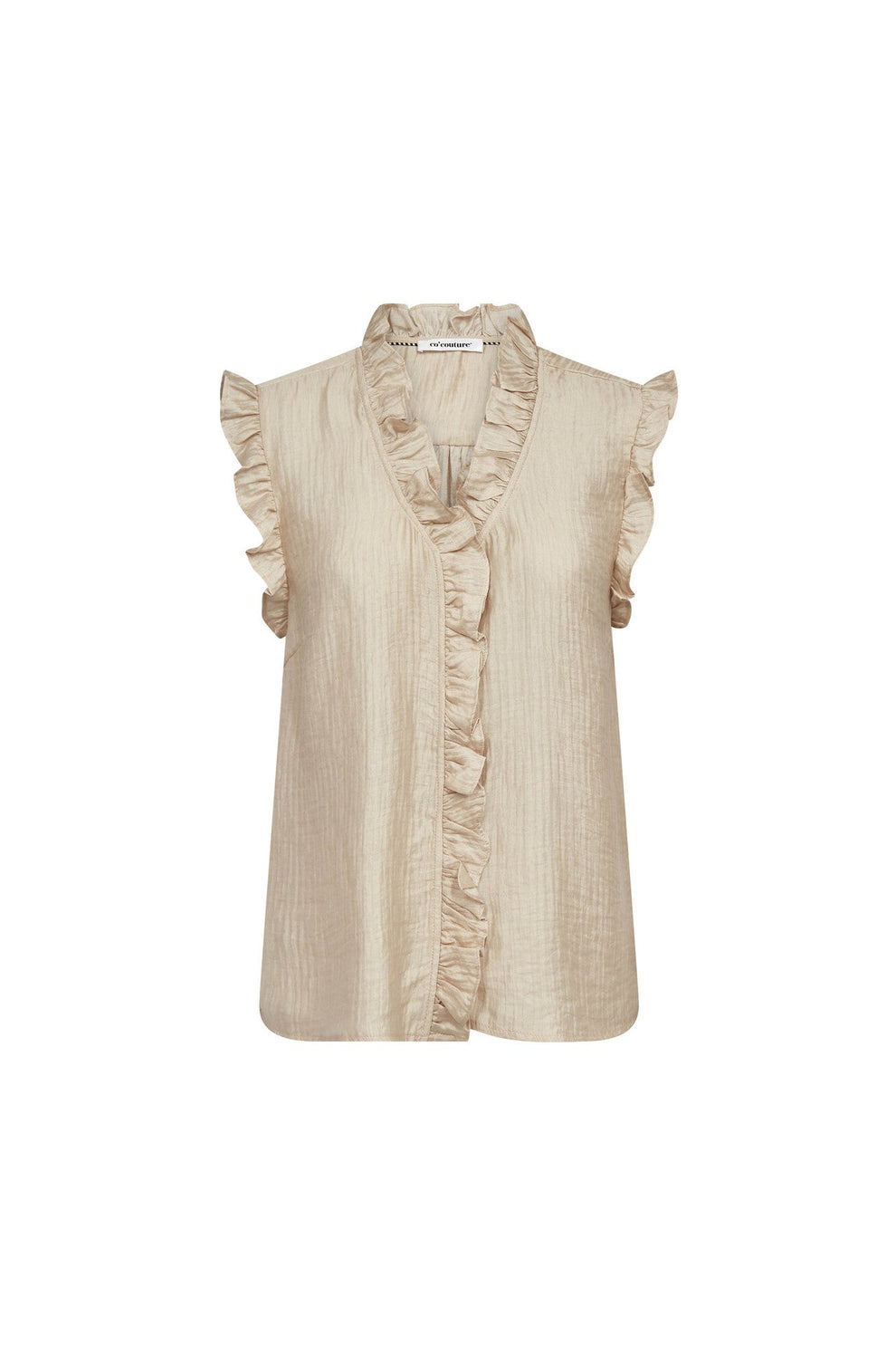 Co´Couture Tassycc Frill Top Bisquit