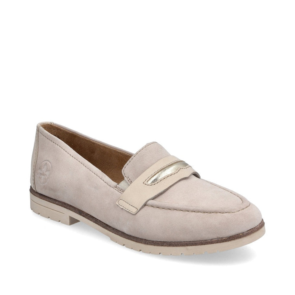 Rieker W Loafer m Sølvdetalje Beige