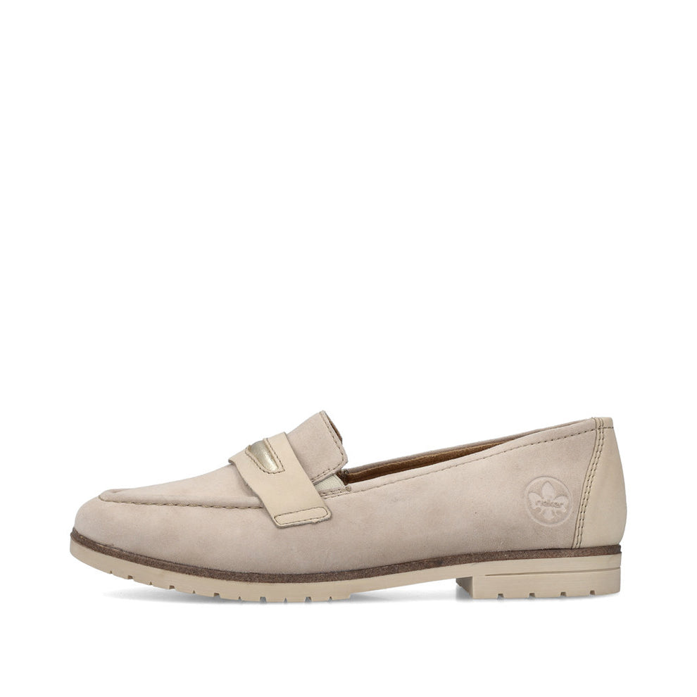 Rieker W Loafer m Sølvdetalje Beige