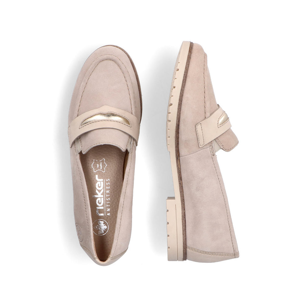 Rieker W Loafer m Sølvdetalje Beige