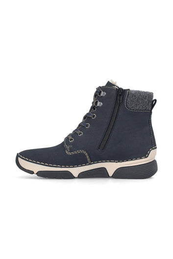 Rieker W Synthetic Lace Boot Blue - 45925-14