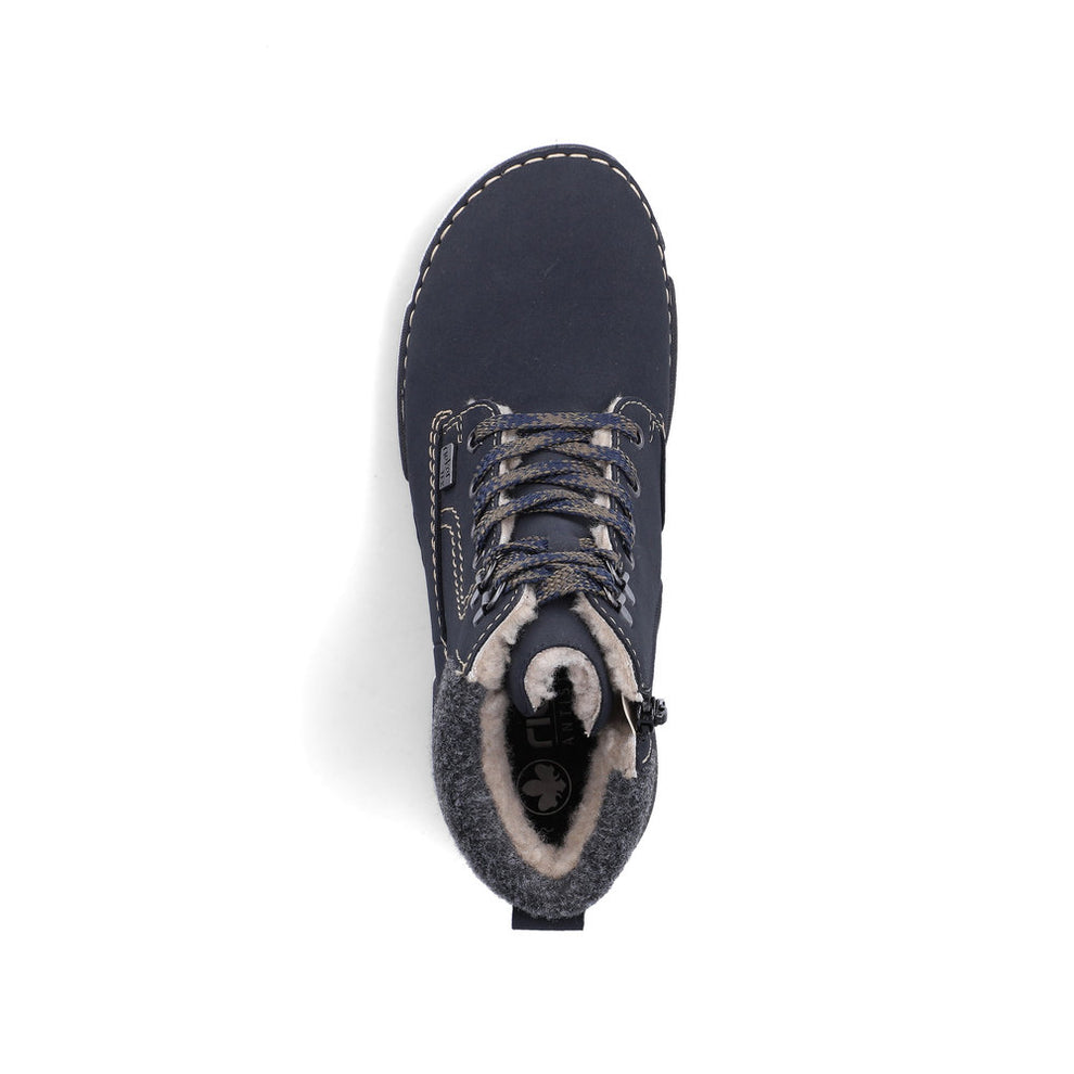 Rieker W Synthetic Lace Boot Blue - 45925-14