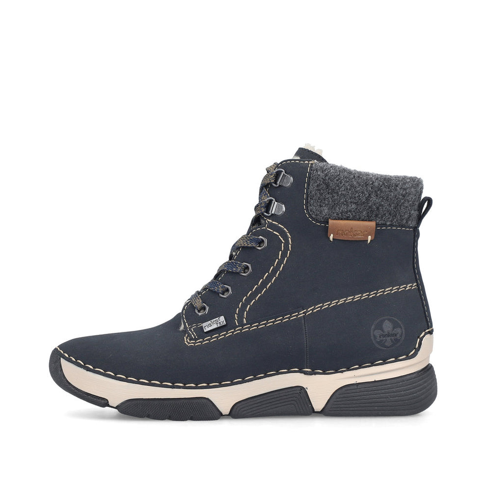 Rieker W Synthetic Lace Boot Blue - 45925-14