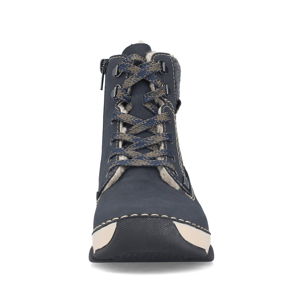 Rieker W Synthetic Lace Boot Blue - 45925-14