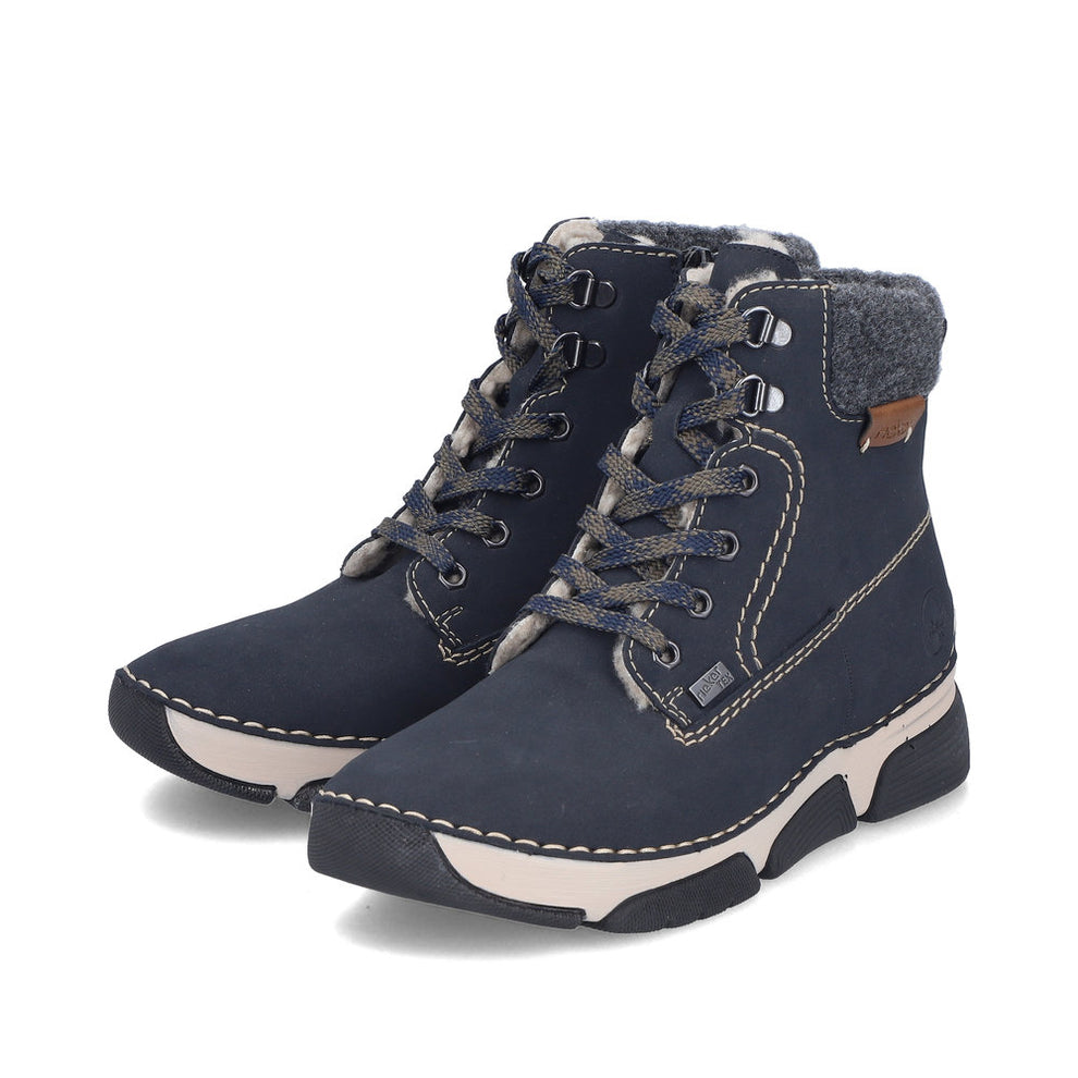 Rieker W Synthetic Lace Boot Blue - 45925-14