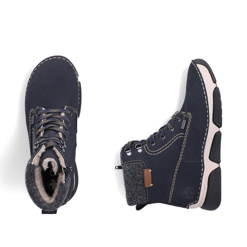 Rieker W Synthetic Lace Boot Blue - 45925-14