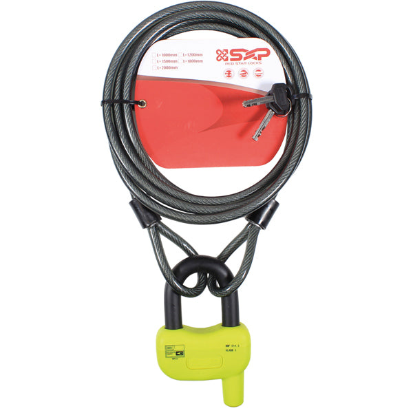 Låsepakke 2, hængelås & 3 m wire, FG klasse 3